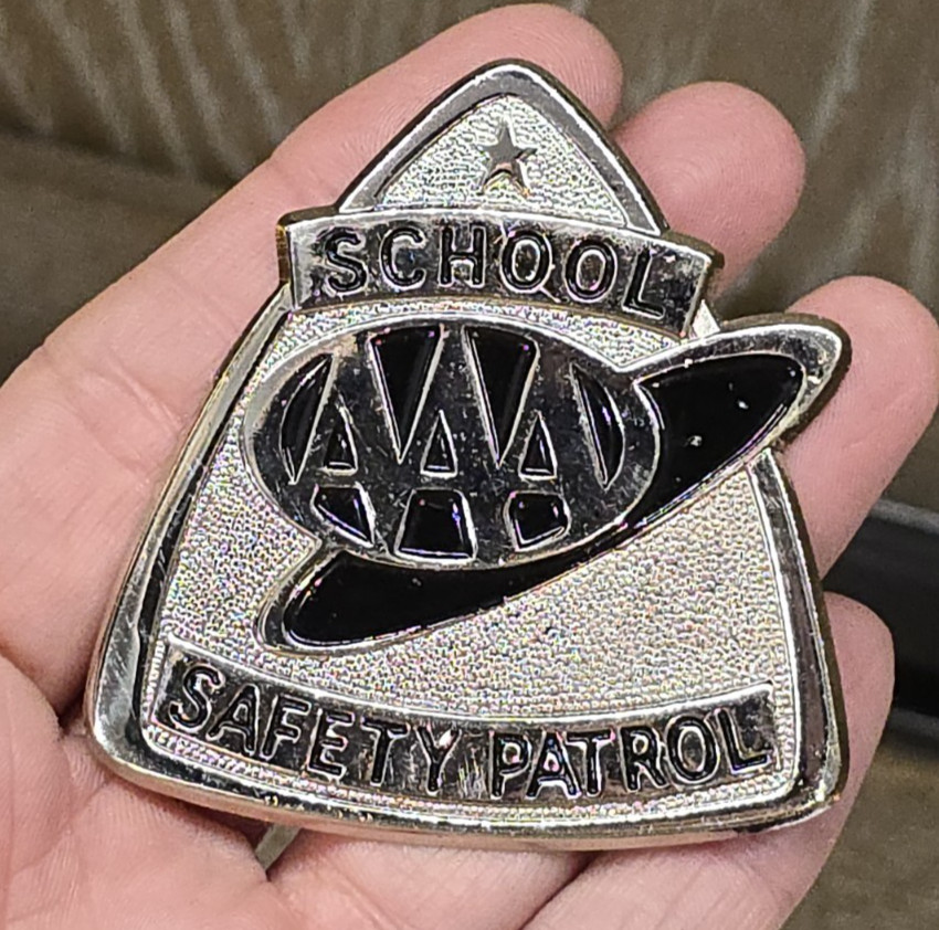 Vintage AAA School Safety Patrol Large Badge Pin