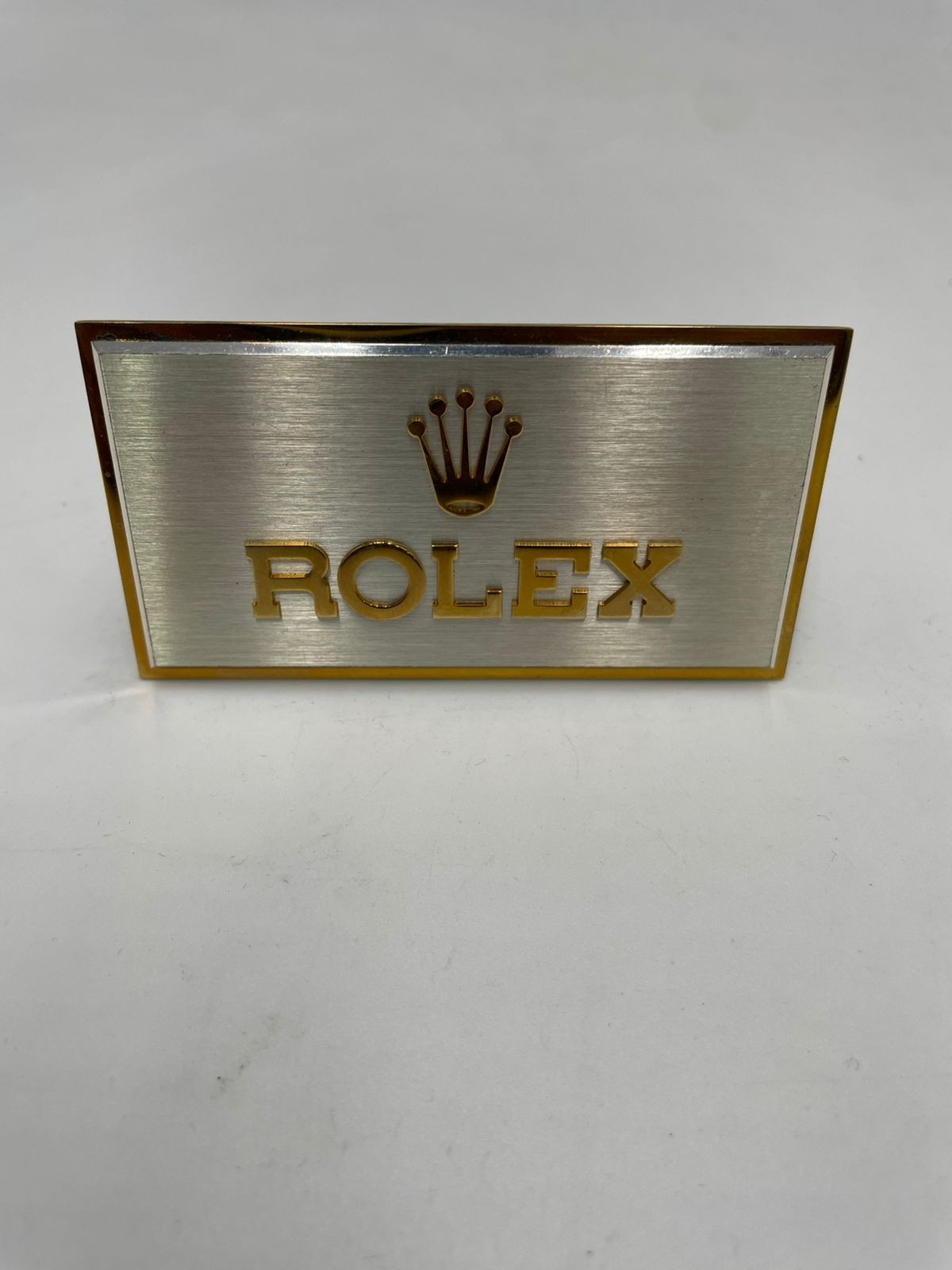 Vintage Rolex Authorized Dealer Display Plaque 3 x 1 1/2 inc