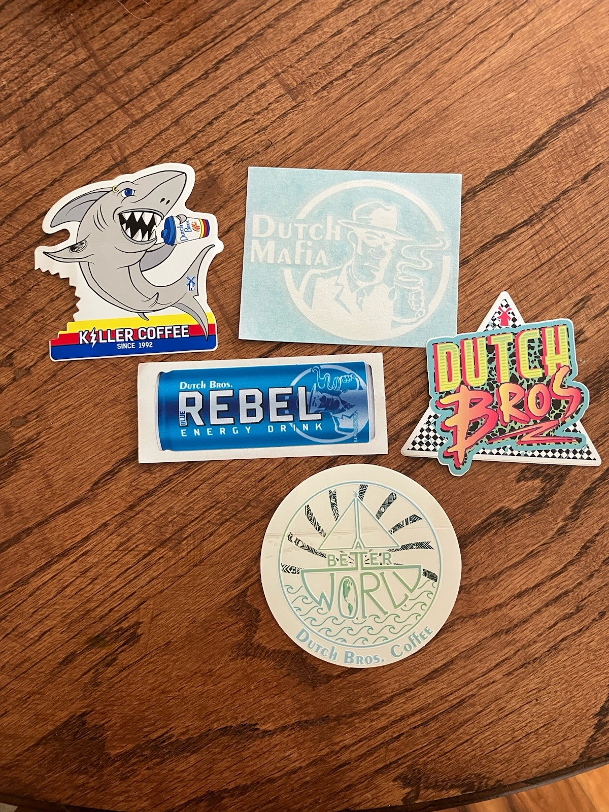 Lot Of  5 Vintage Dutch Bros Killer Coffee Shark, Better World Earth, Rebel Cab
