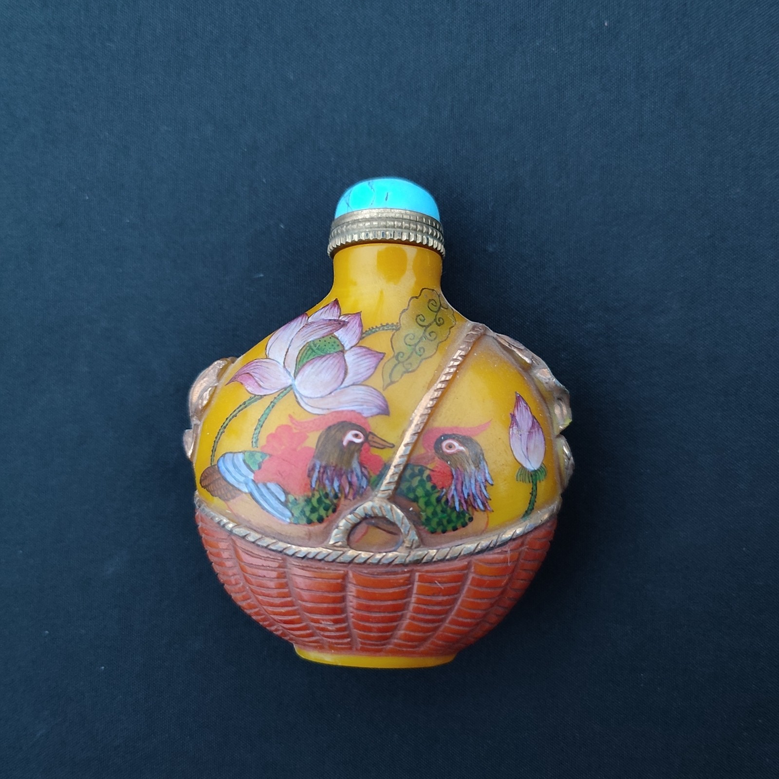 Collection Chinese Colored Glaze Carved Painted Enamel Flowe Bird Bottle