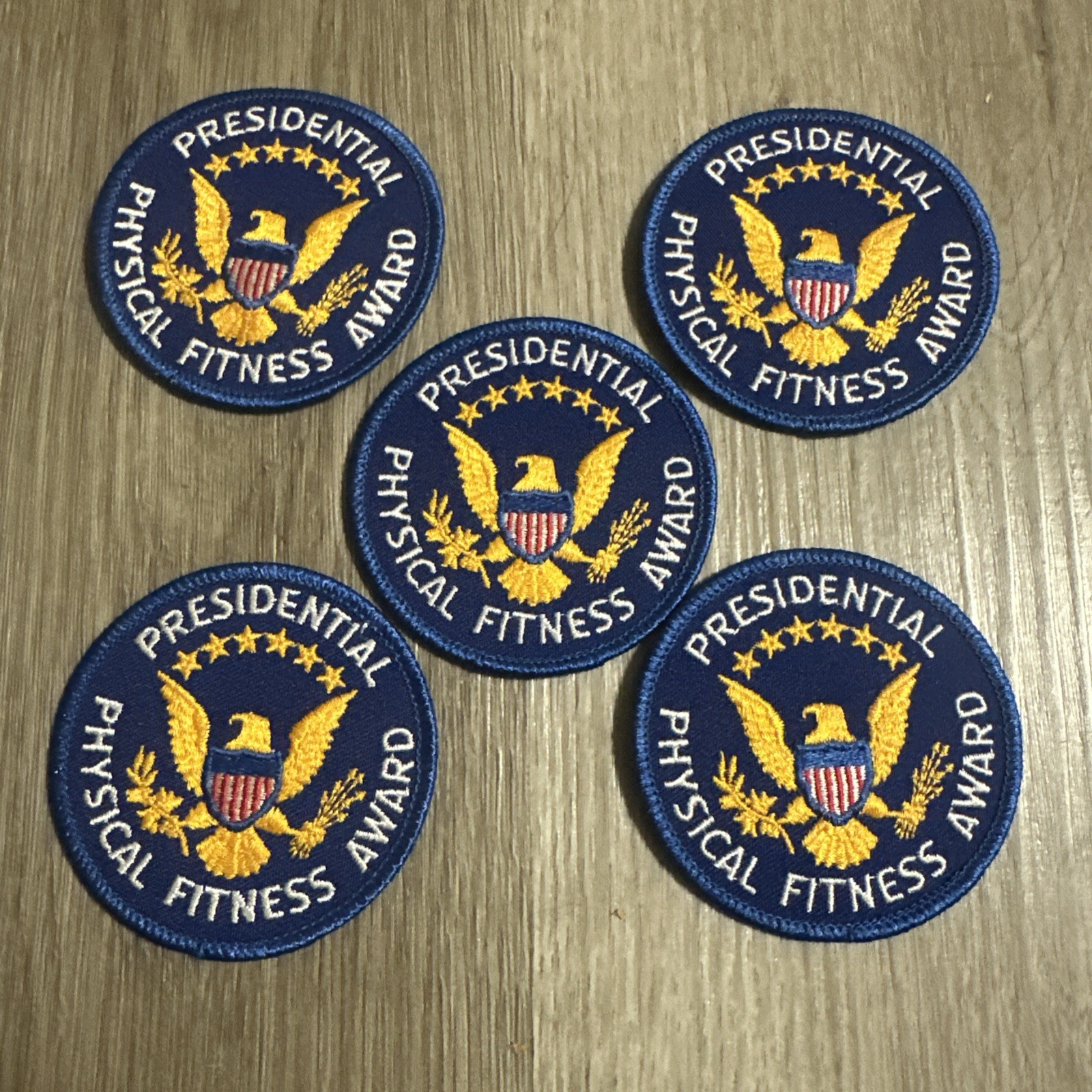 Vintage Blue Presidential Physical Fitness Award Patches 3” Embroidered Lot of 5
