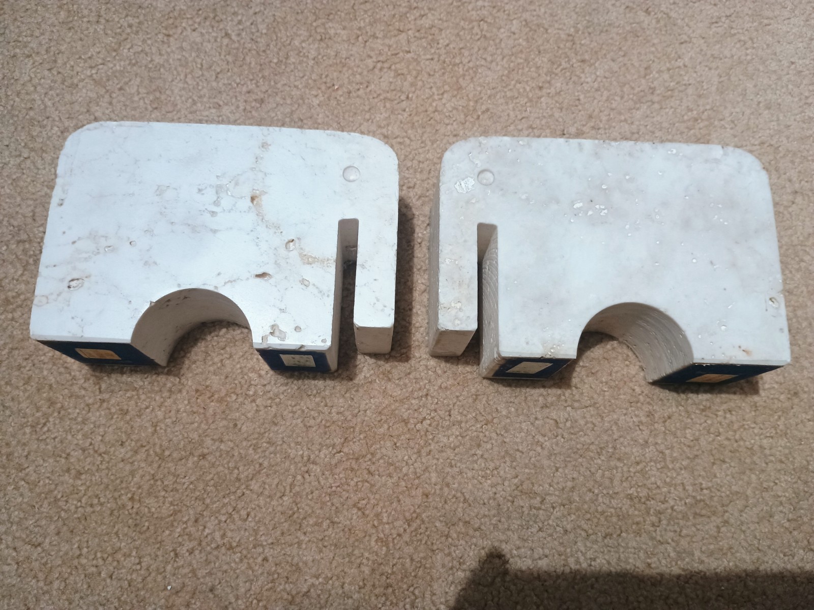 Rare Vtg 1970s Enzo Mari Fratelli Mannelli Travertine Elephant Bookends Pair