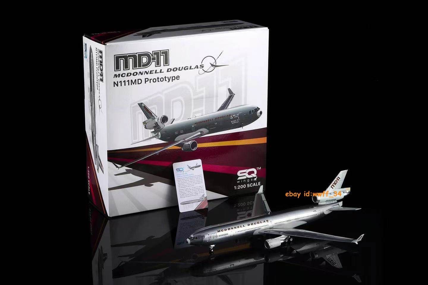 1:200 SQ Wings McDonnell Douglas MD-11 N111MD Flaps UP Diecast  Aircraft Model