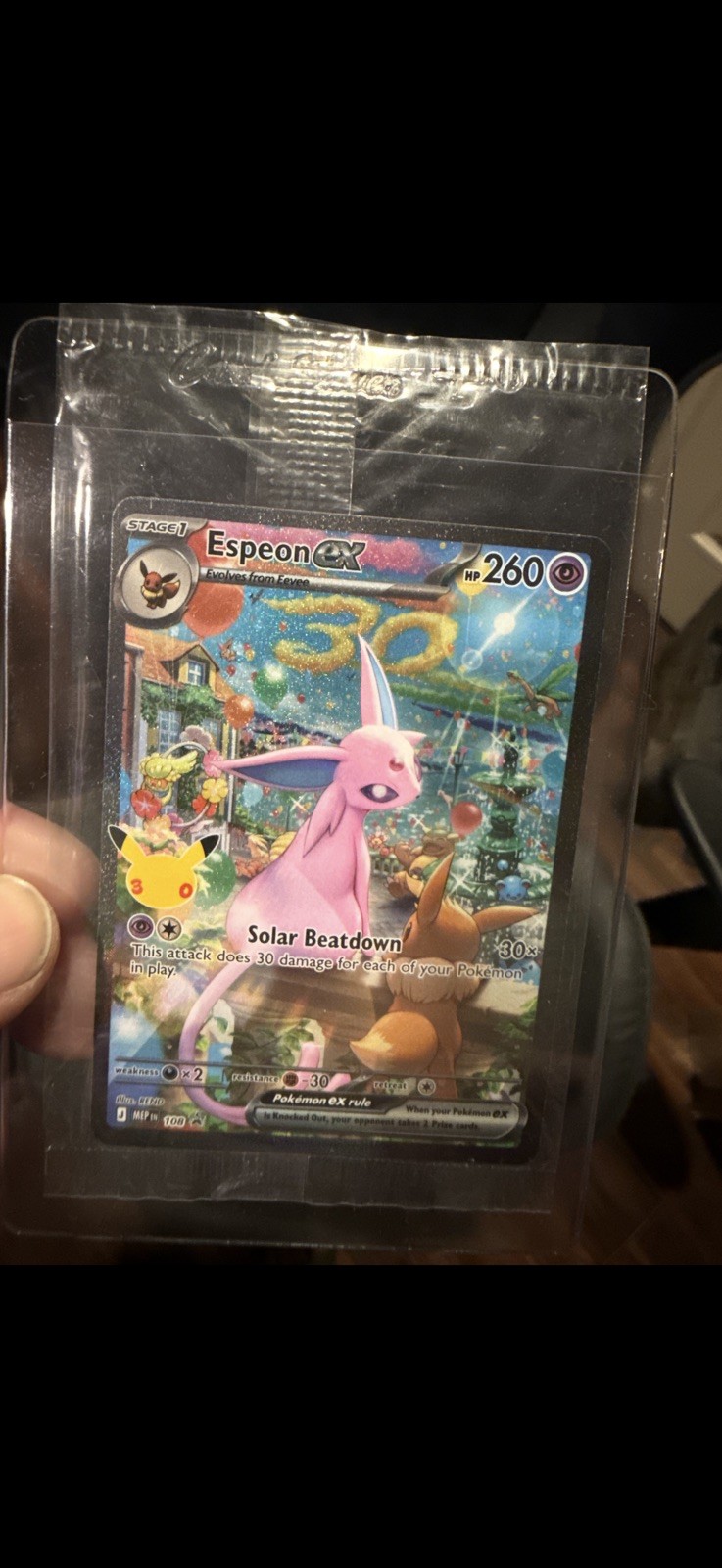 Pokemon TCG 30th Celebration Espeon EX sealed Promo 108 