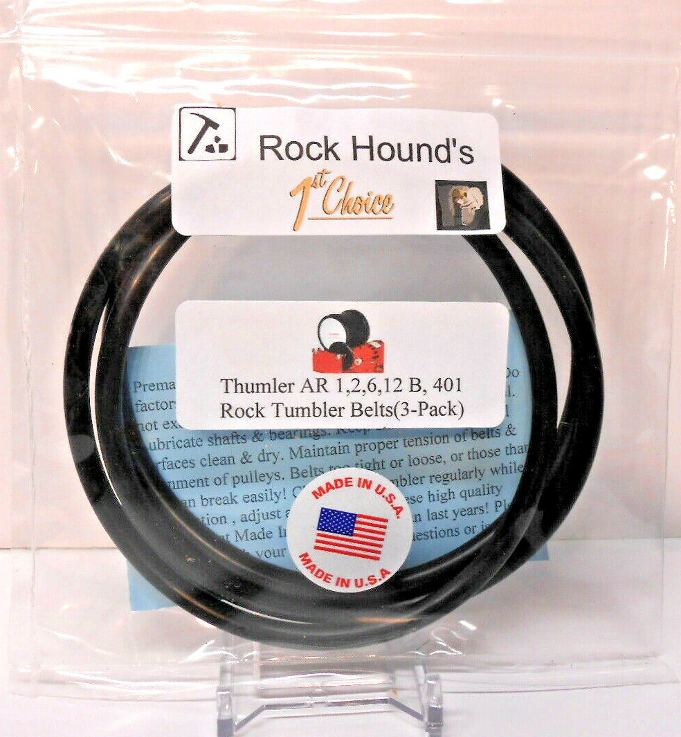 Rockhound's 1st Choice Thumler's Rock Tumbler Belts  (3) Pack AR 1,2,6,12 &B 401