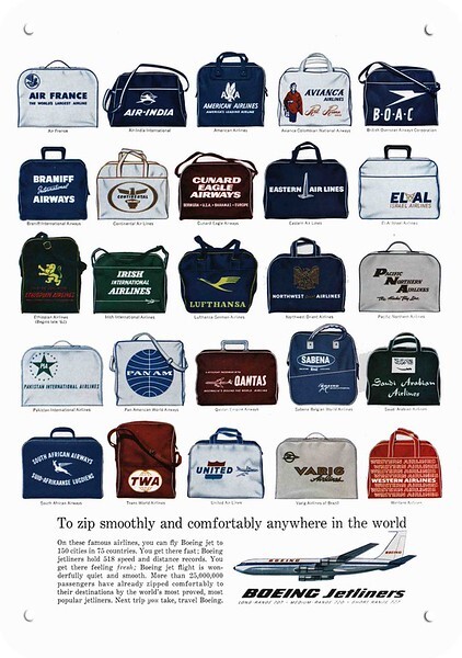 1962 BOEING 707 JET Airline Logo Bags *** DECORATIVE REPLICA METAL SIGN ***