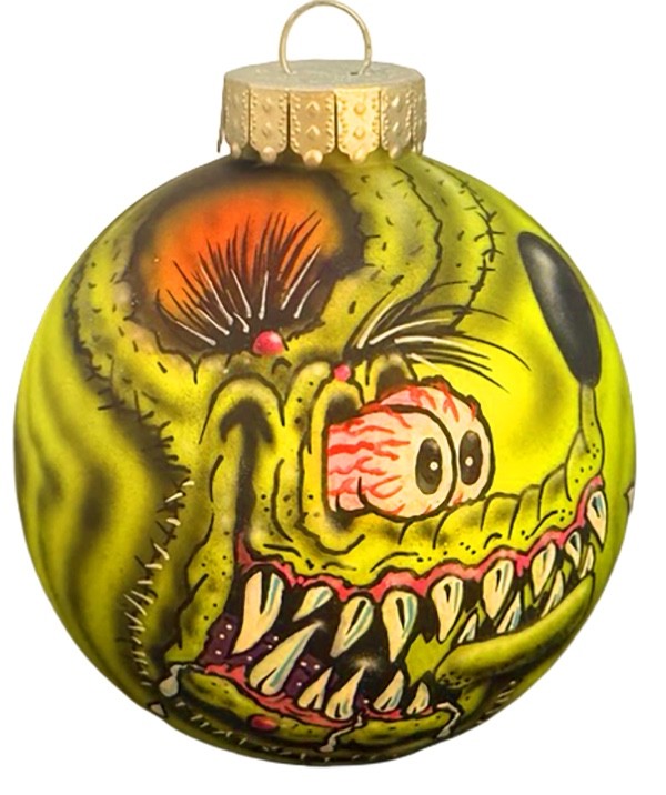 VRHTF VTG ED ROTH RAT FINK SIGNED & PAINTED BY MARK HARMON ARTIST XMAS ORNAMENT