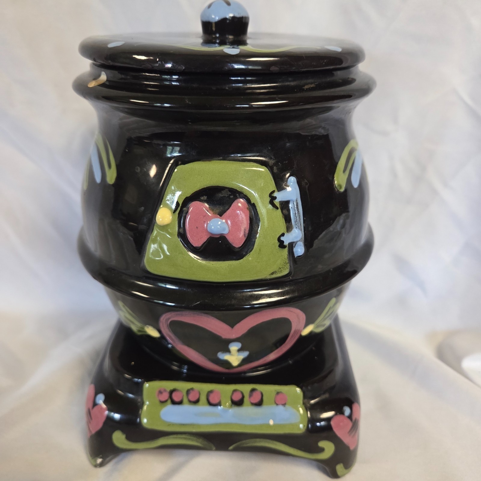 Vintage 1950\'s California Clemisons Black Potbelly Stove Cookie Jar