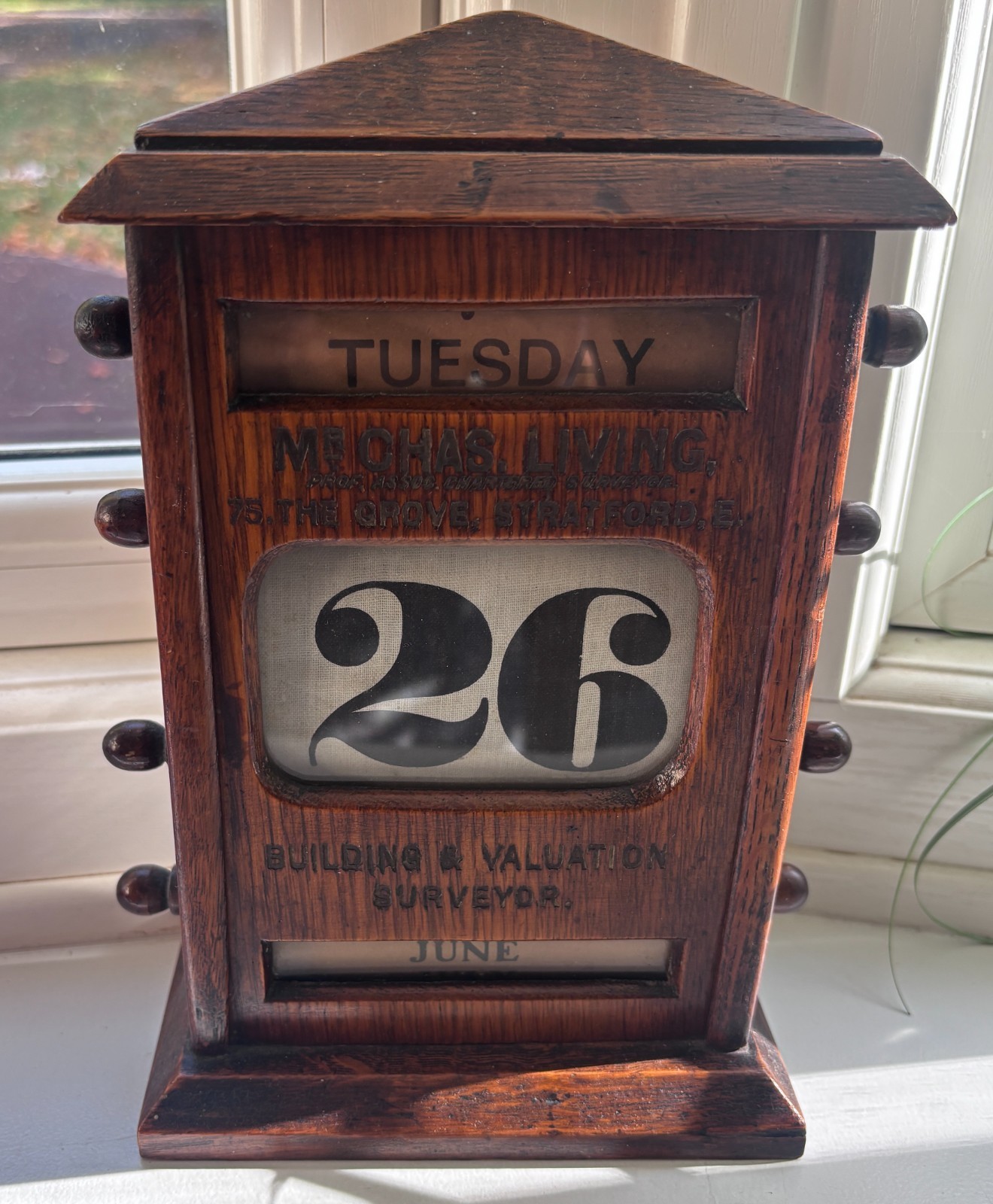 Rare Antique Wooden Perpetual Calendar Edwardian Advertising. 