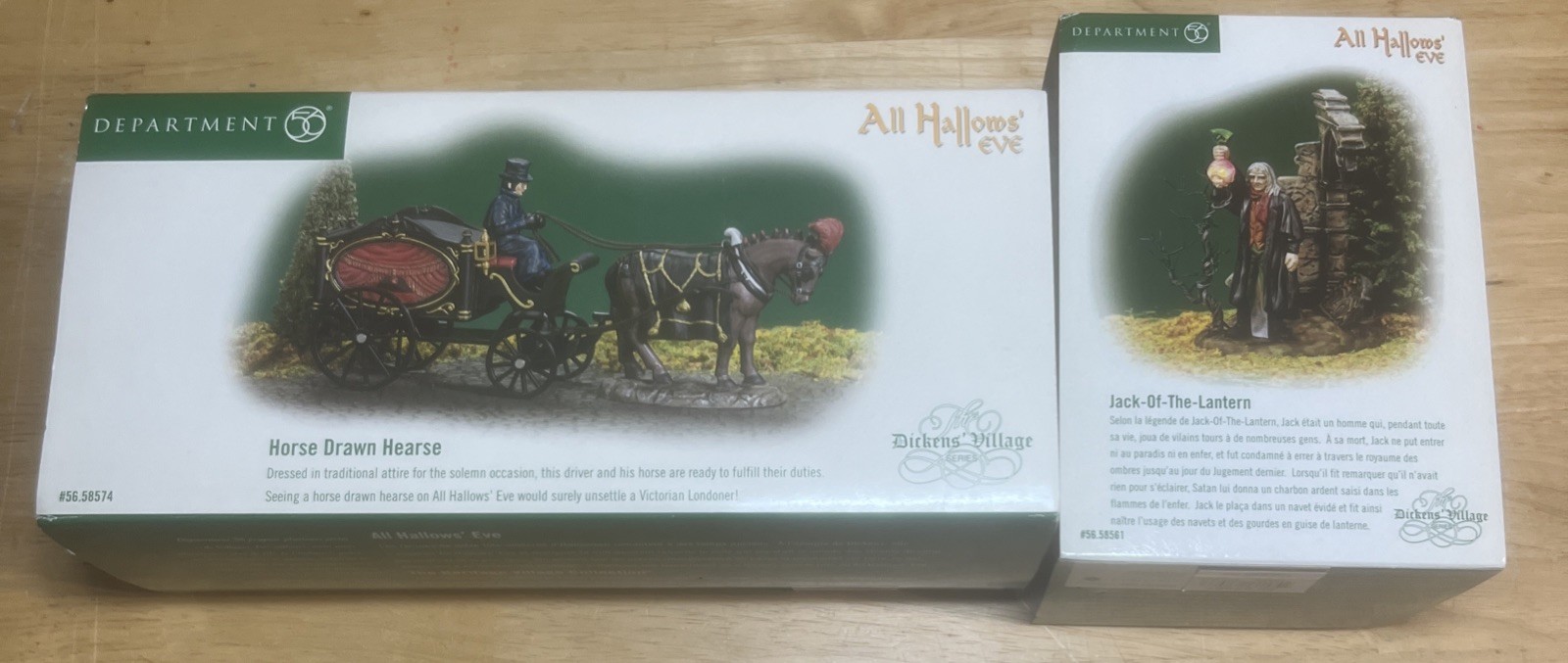 Dept 56 Dickens Village Horse Drawn Hearse All Hallows Eve Jack Of The Lantern