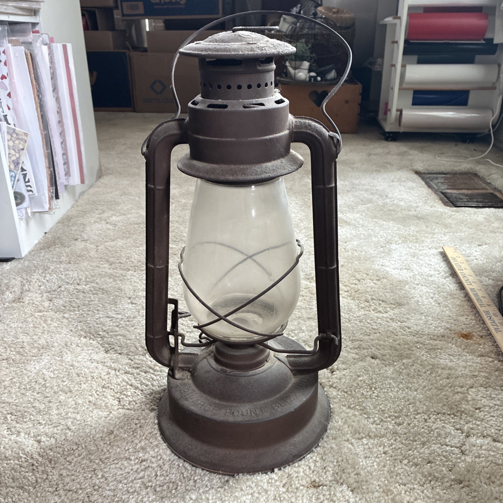Vintage Dietz Kerosene Lantern, 17 Inches Tall With Handle, 7 Inches Wide