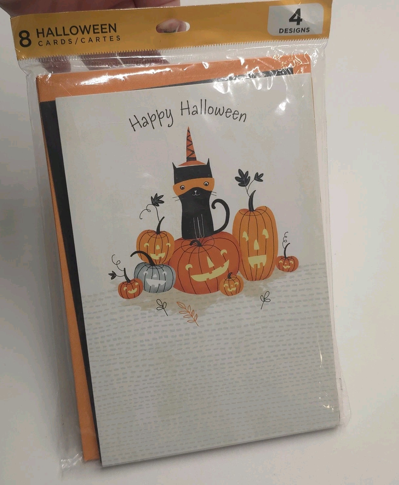 Vintage Hallmark Halloween Cat Pumpkin Owl Greetings Cards Pack Of 8 New 