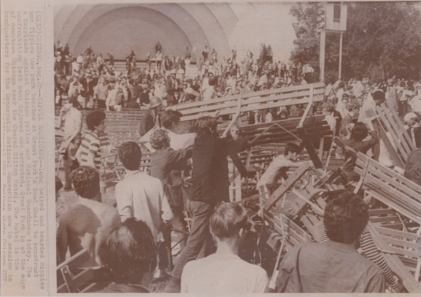 1968 Press Photo Hippies Protest the 1968 Democratic National Convention Chicago