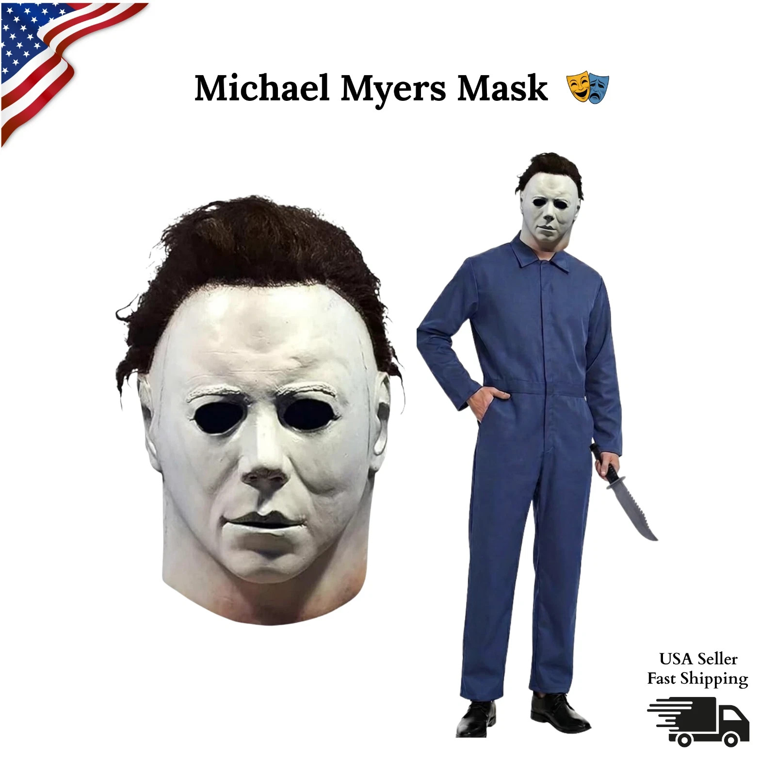 Michael Myers Mask Halloween Scary Original Horror Latex Full Head Cosplay