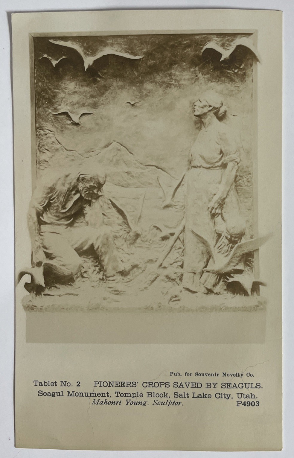 RPPC Salt Lake City, Utah tablet  2 pioneer crops saved by seagulls monument