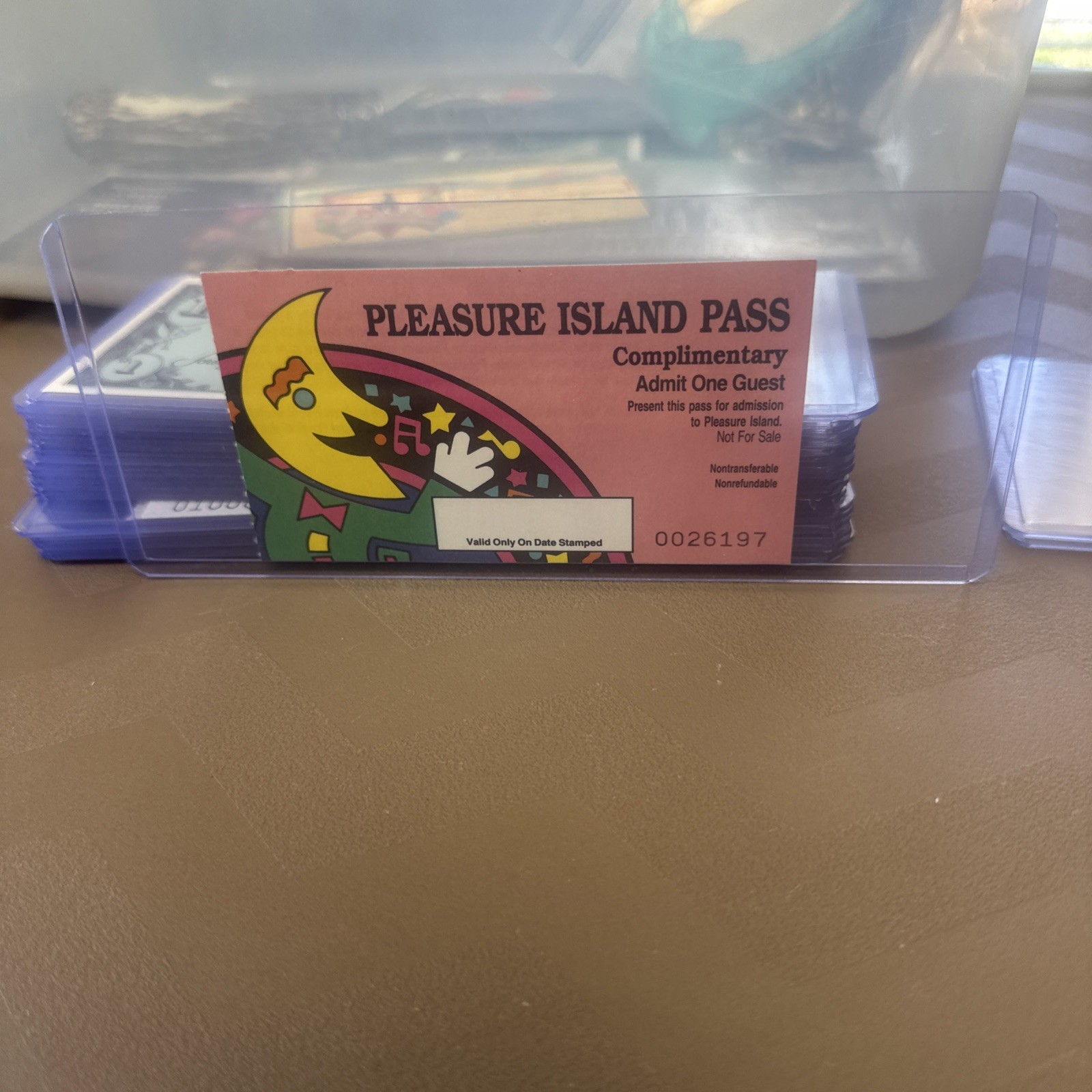 1992 VINTAGE  DISNEY PLEASURE ISLAND  PASSES  USED -  # 002 6197 -FREE  SHIPPING