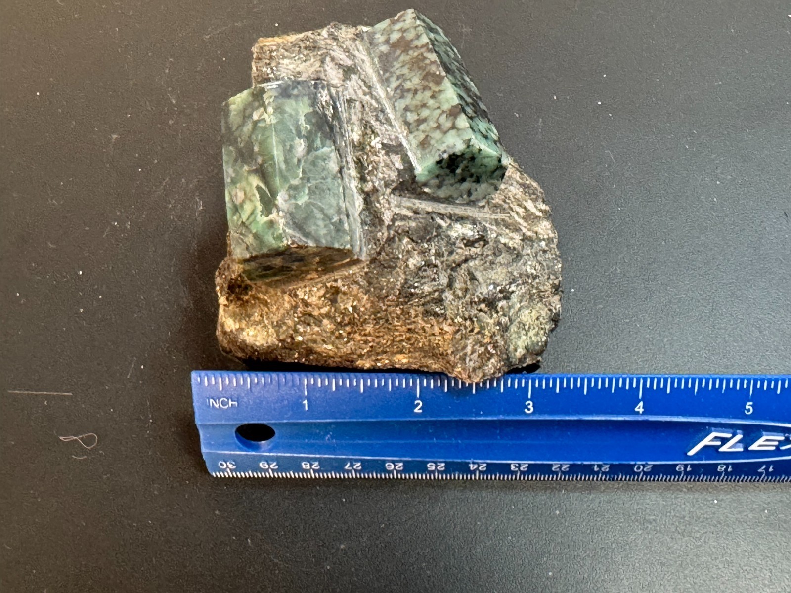 1.8 lb Raw Emerald in Mica Schist Matrix Brazil Large Crystal Rock RCR-4GREEN
