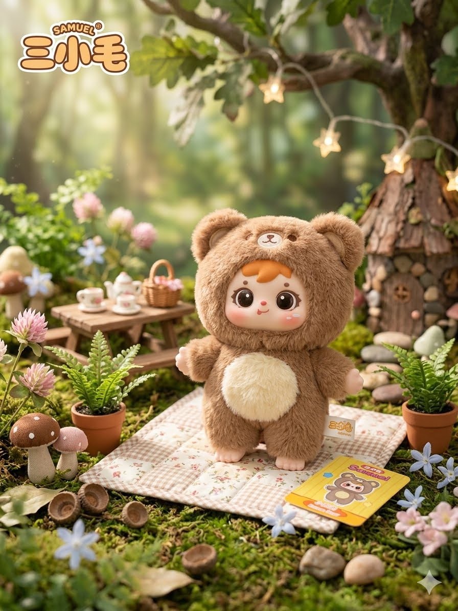 Samuel Milk Cute Little Pet Plush Blind Box Brown Bear Sealed Bag Authentic NEW