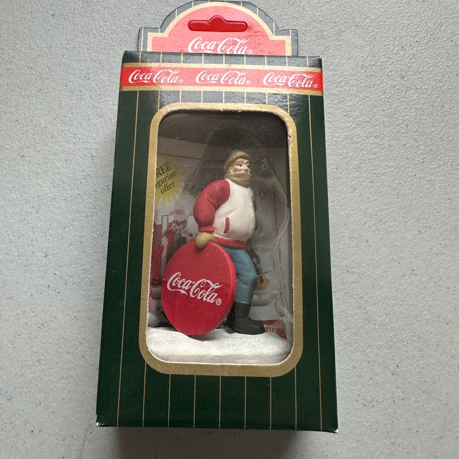 Vintage 90s 1996 Coca-Cola Town Square Snowday Fun Fig CG2411 NIB Christmas Dec