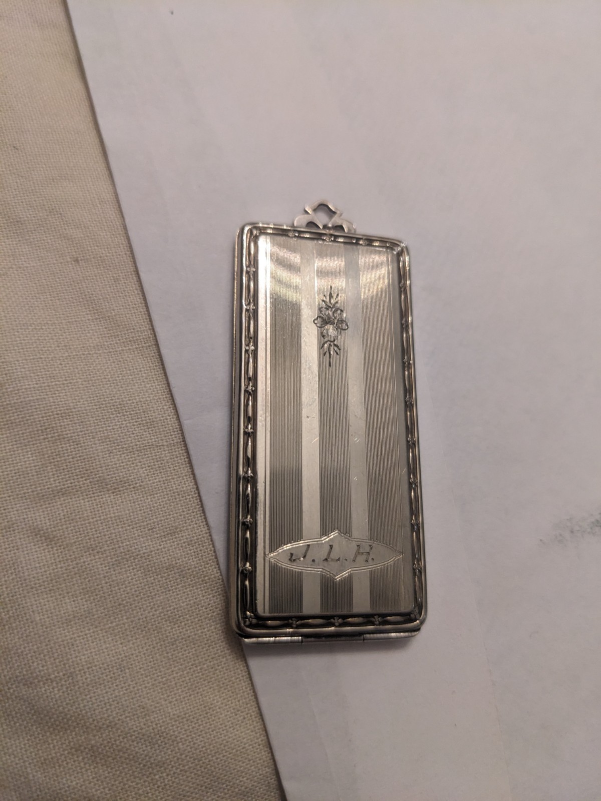 Vintage Elks Club Membership Calling Card Holder Pendant Metal Case CQ&R Jeweler