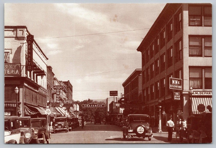 c1935 Downtown Central Ave Craterian Theater Medford Oregon OR Continental