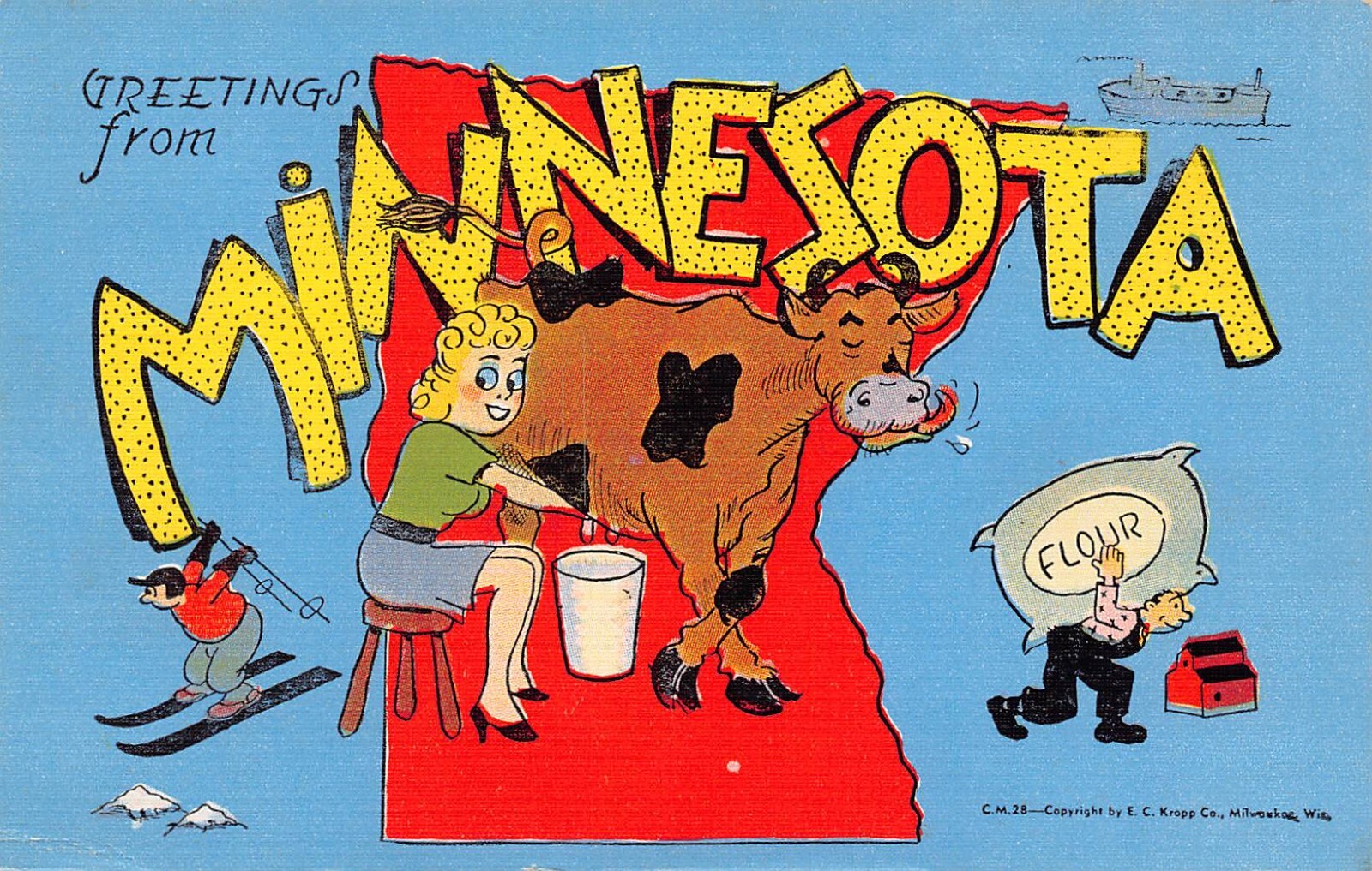 Minnesota MN Greetings From Large Letter 14652-C.M.28 Postcard