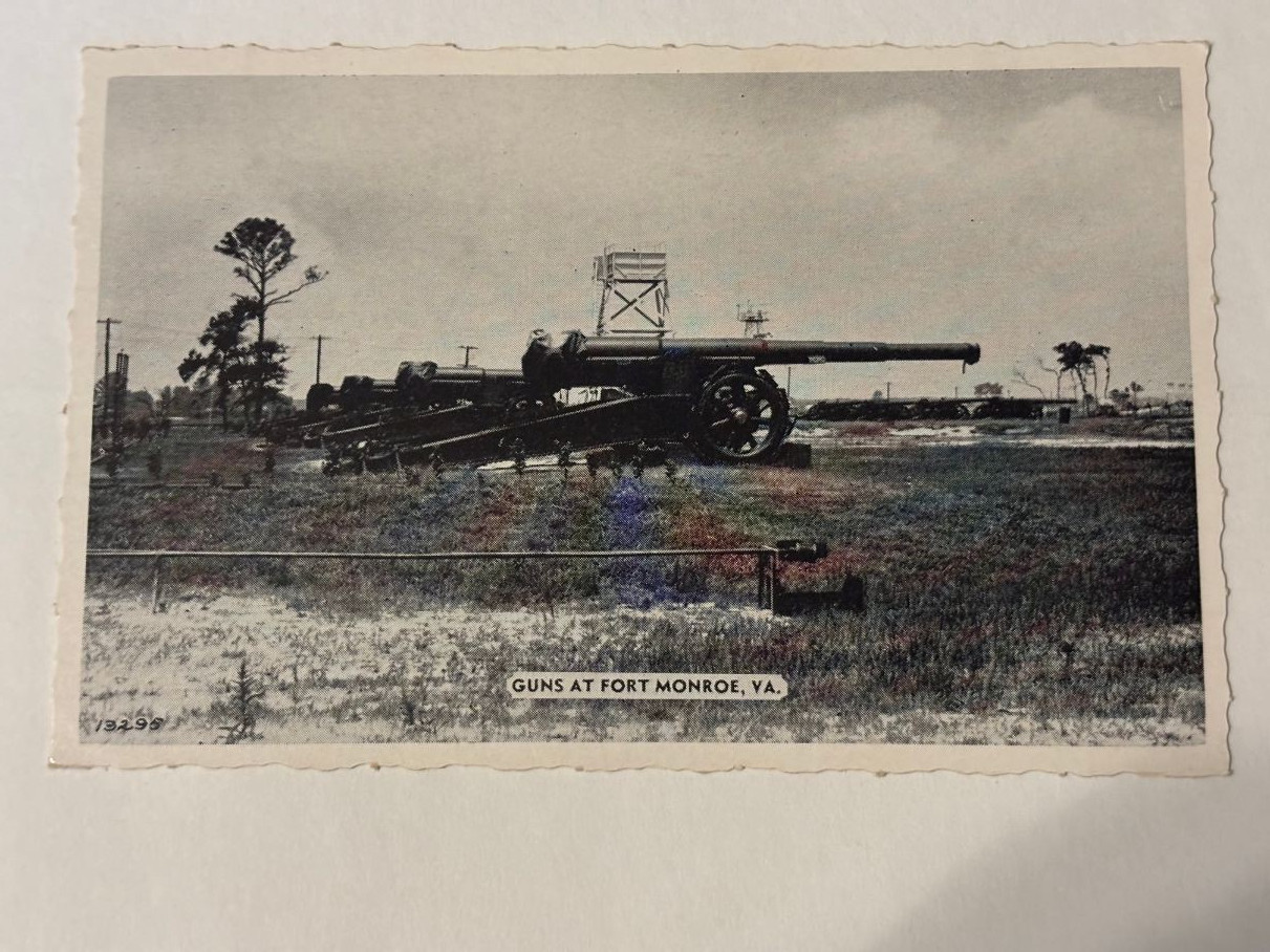 Guns at Fort Monroe VA Vintage Postcard