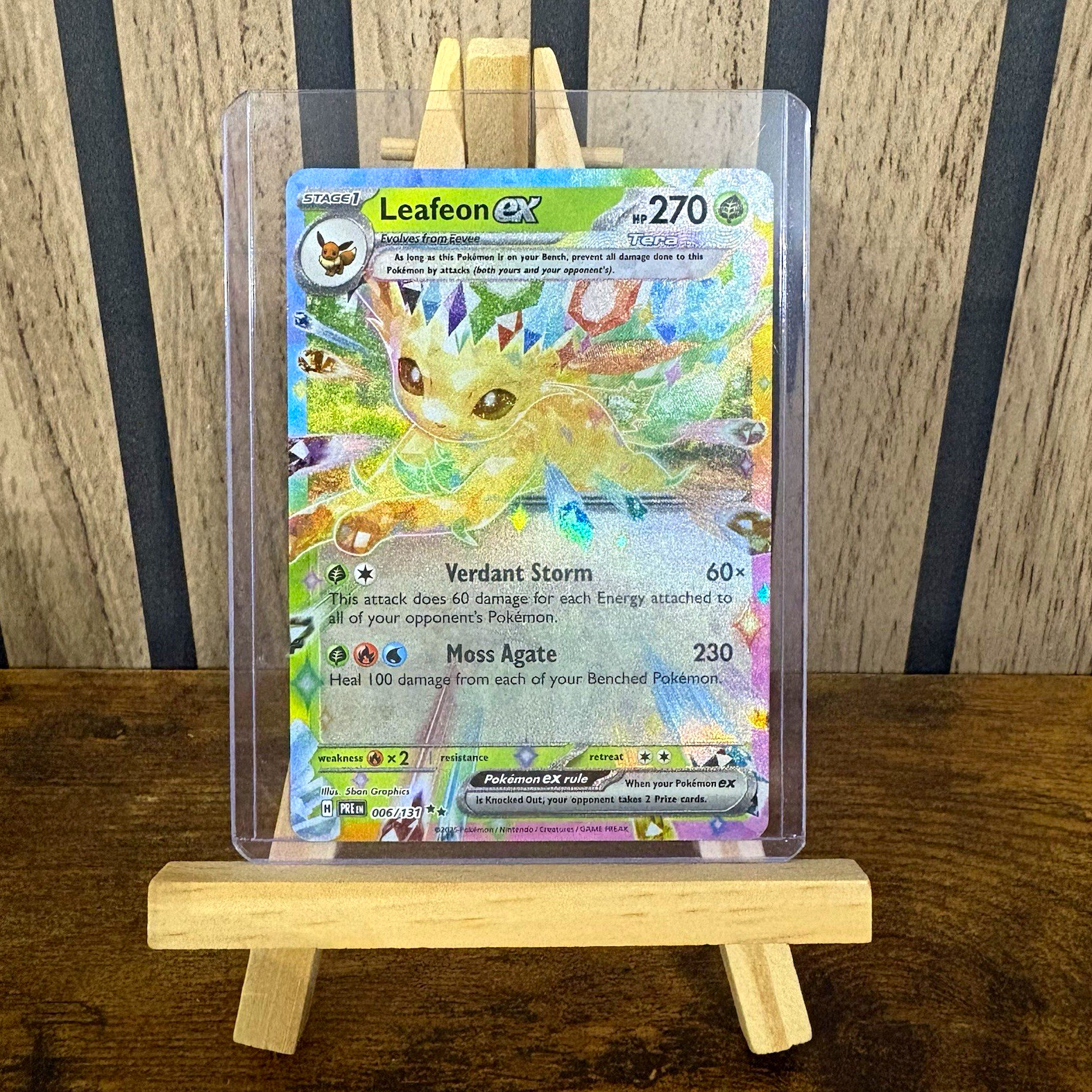 Pokémon TCG Leafeon ex 006/131 Prismatic Evolutions Stamped Promo Holo NM
