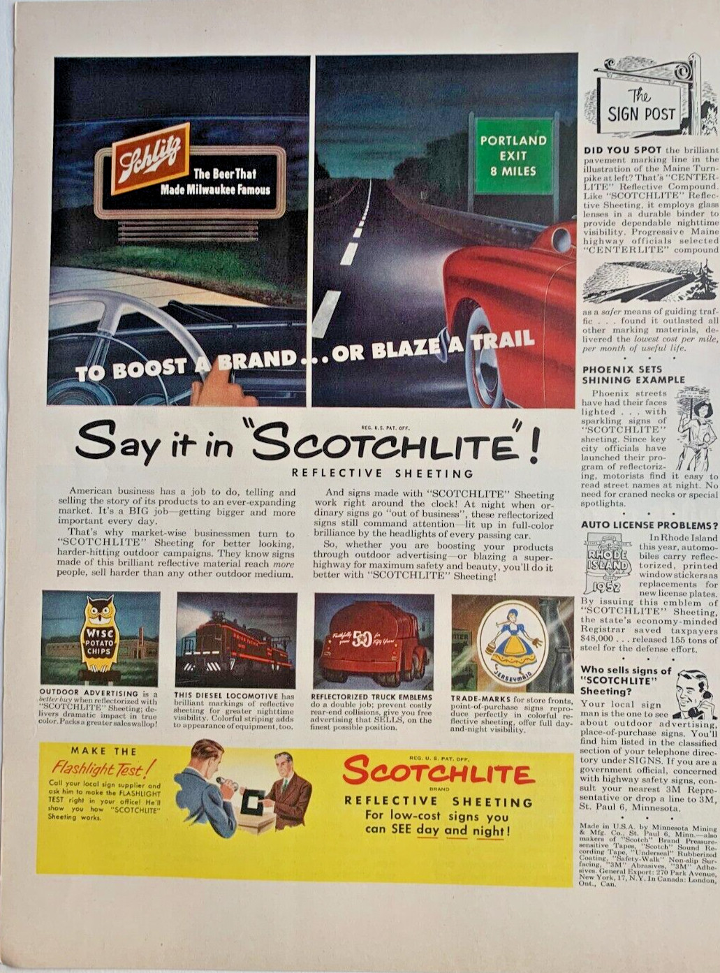 1952 Scotchlite 3M  Print Ad 13