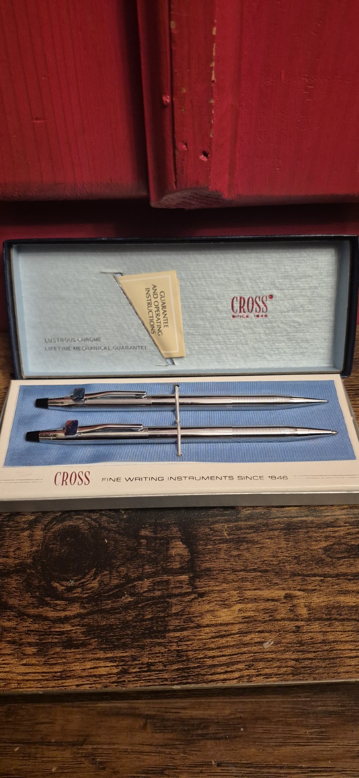 Vintage Cross Classic Century Chrome Pen & Pencil Set No. 3501 Boxed  Paperwork