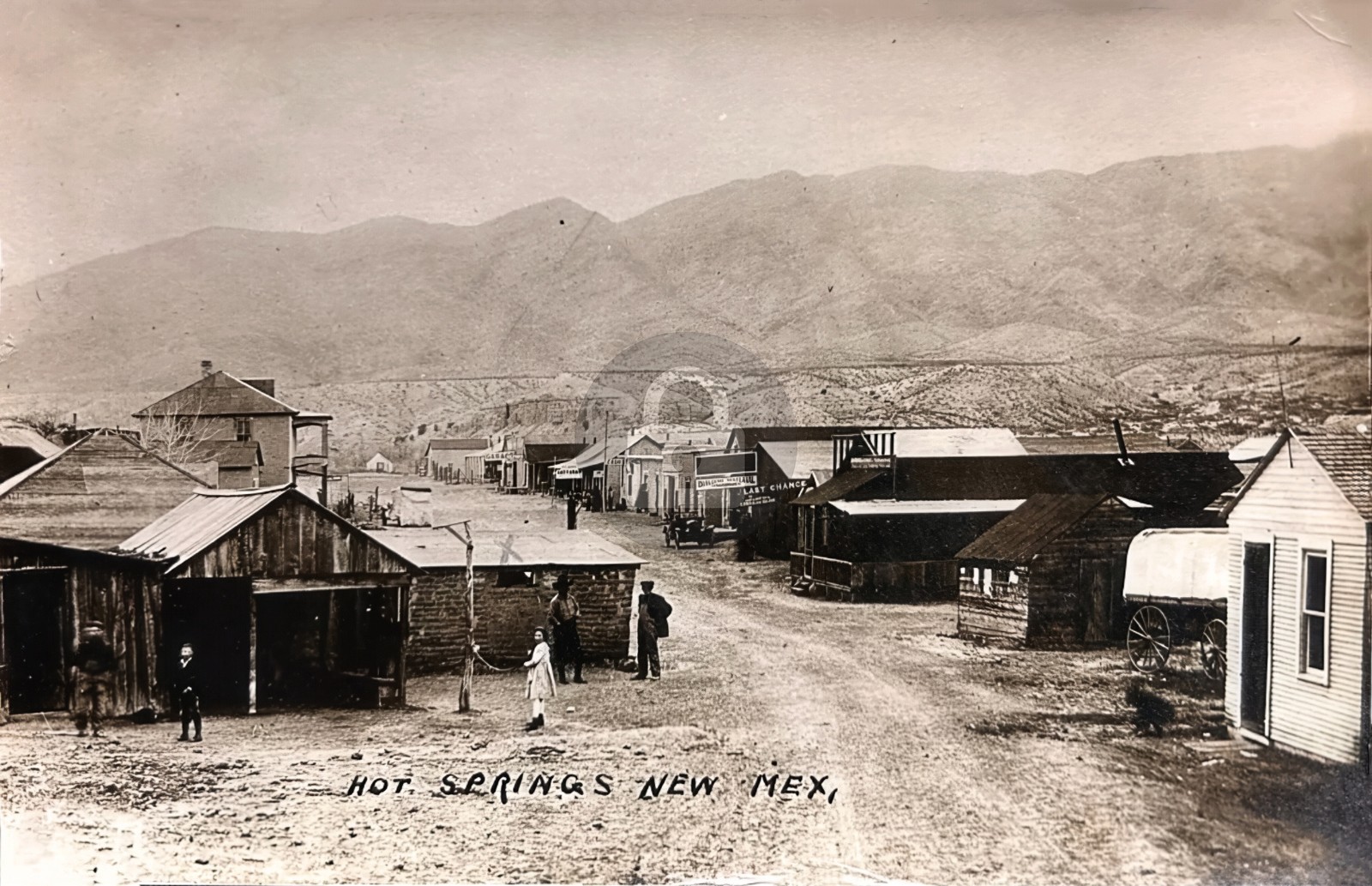 Hot Springs NM New Mexico Main 1918 RPPC Photo Postcard COPY