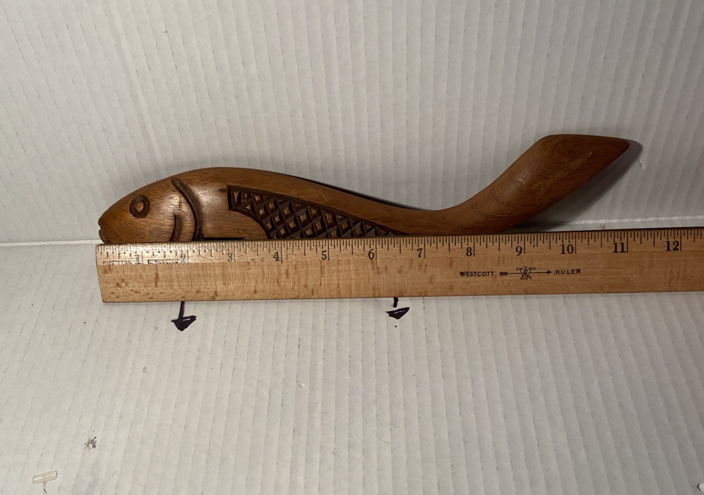 Vintage Handcrafted Wooden Bottle Opener Carved Fish Folk Art Congo Barware
