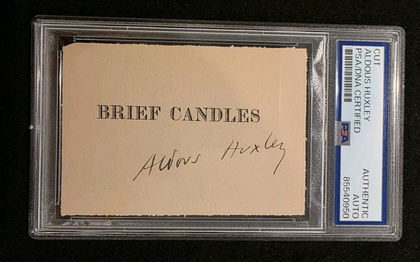 Aldous Huxley Signed Cut/Book Page Brief Candles Autograph PSA/DNA