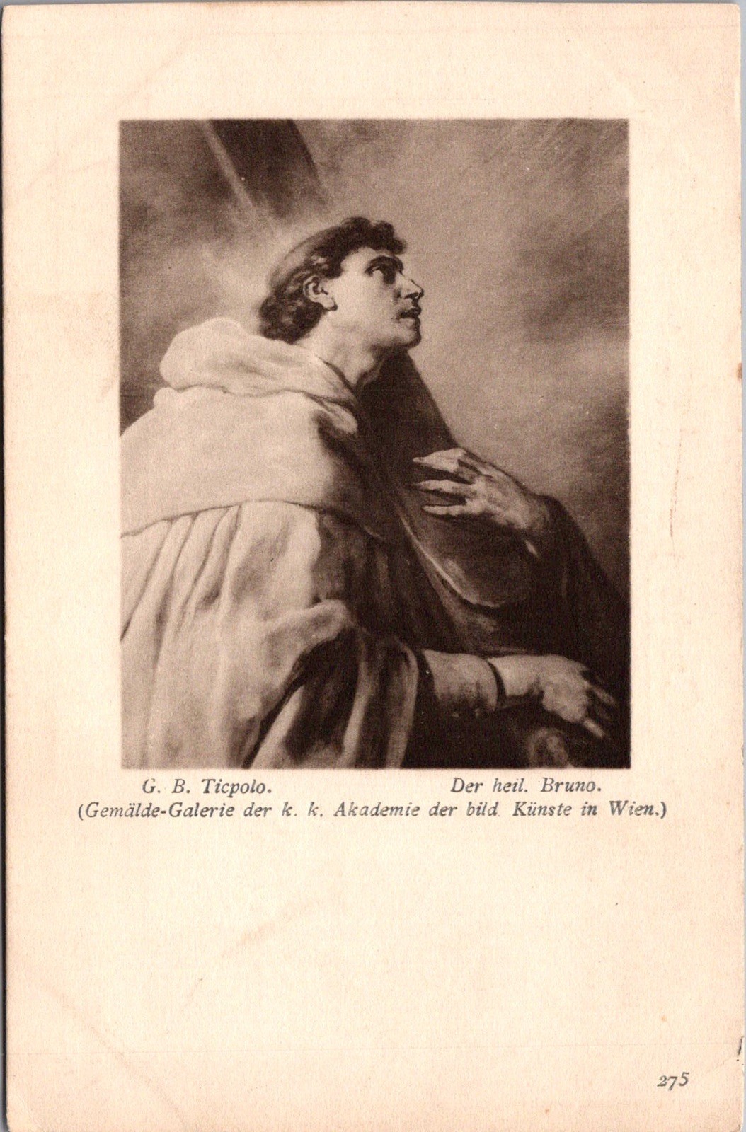 Saint Bruno Religious Art Print Vienna Austria J Lowy 1904 Vintage Postcard
