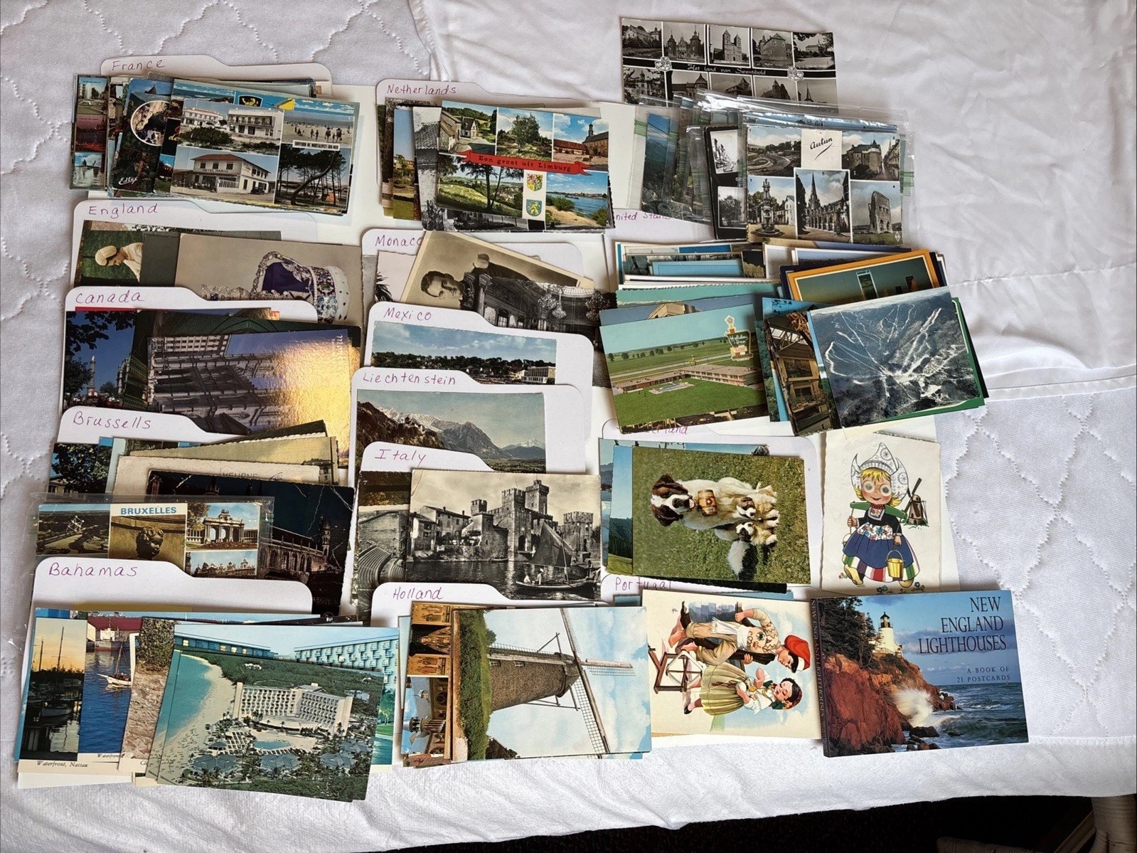 Huge Lot Of Old Post Cards 300+ , Over 15 Counties Some Rare, Used And Unused