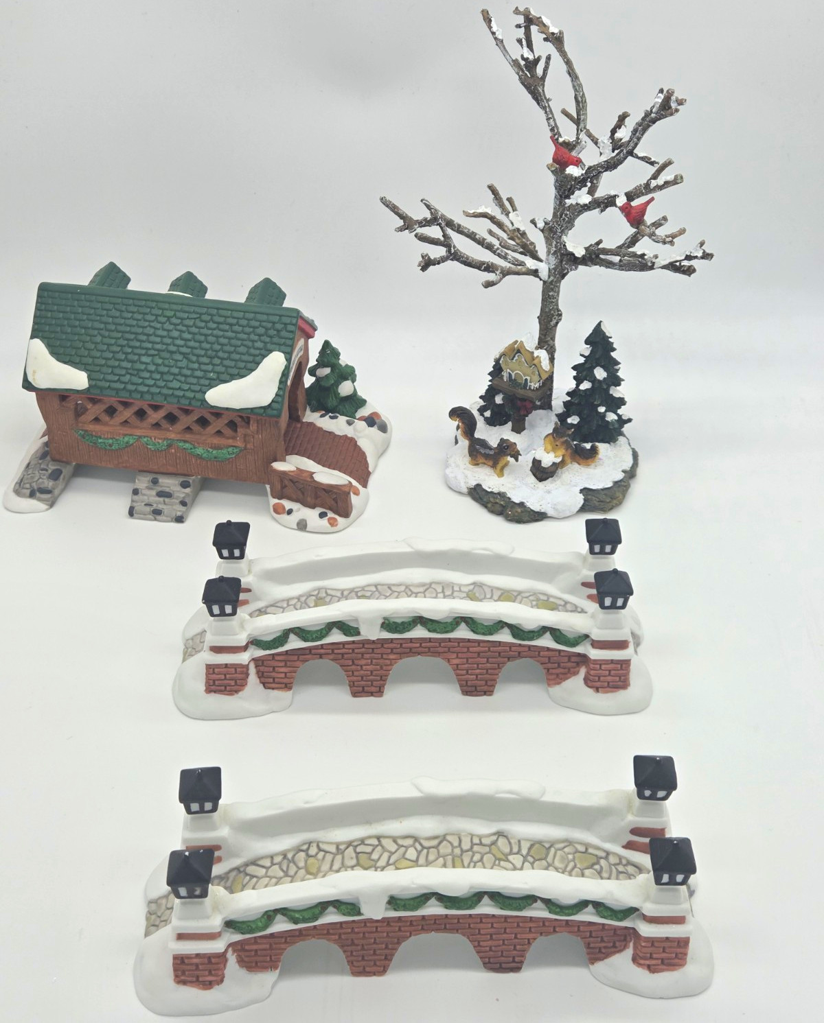 Vintage Christmas Village Accessory Lot of 4 – O\'Well Heartland Valley & Lemax