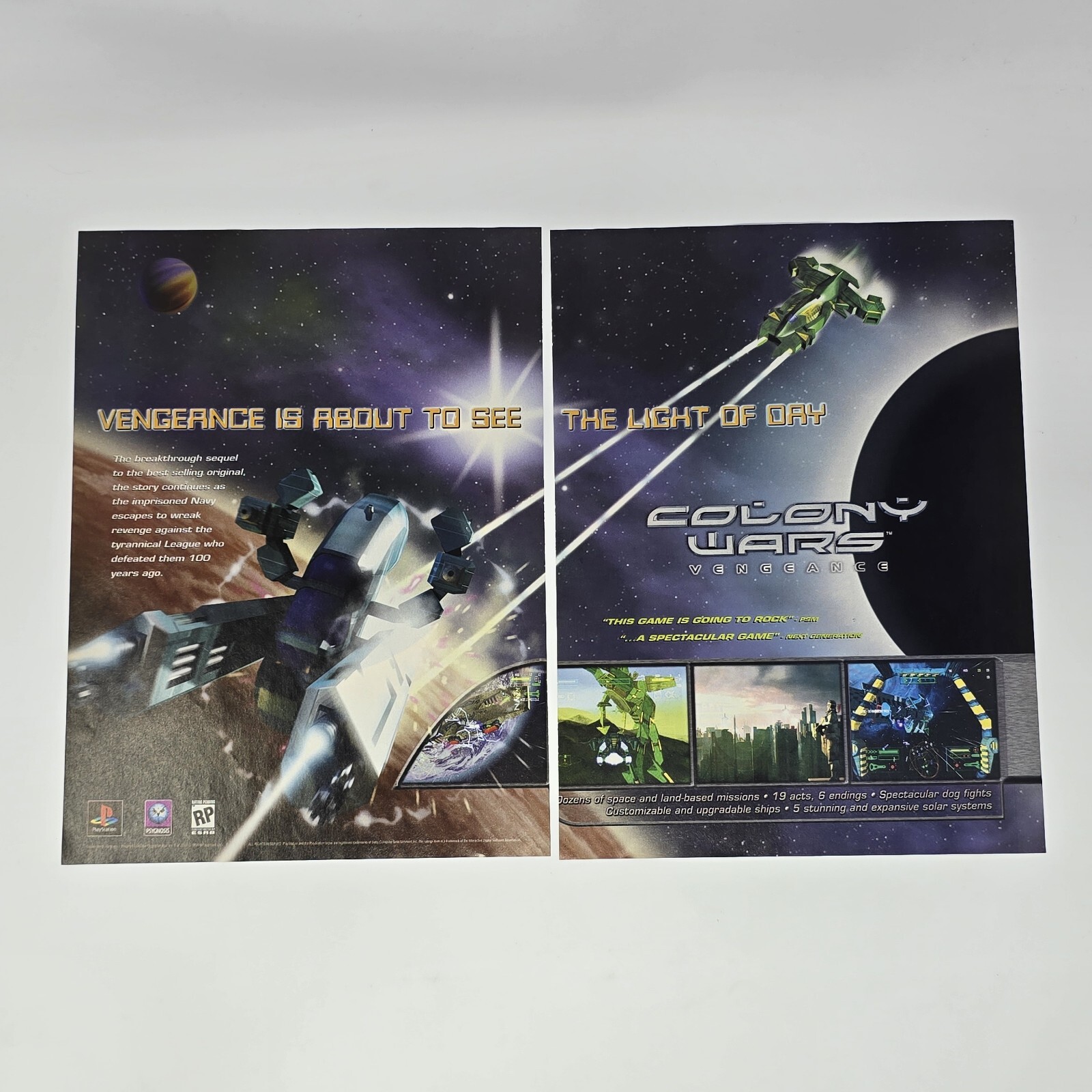 Colony Wars Vengeance Sony PS1 Light of Day Print Ad/Poster Official Promo Art