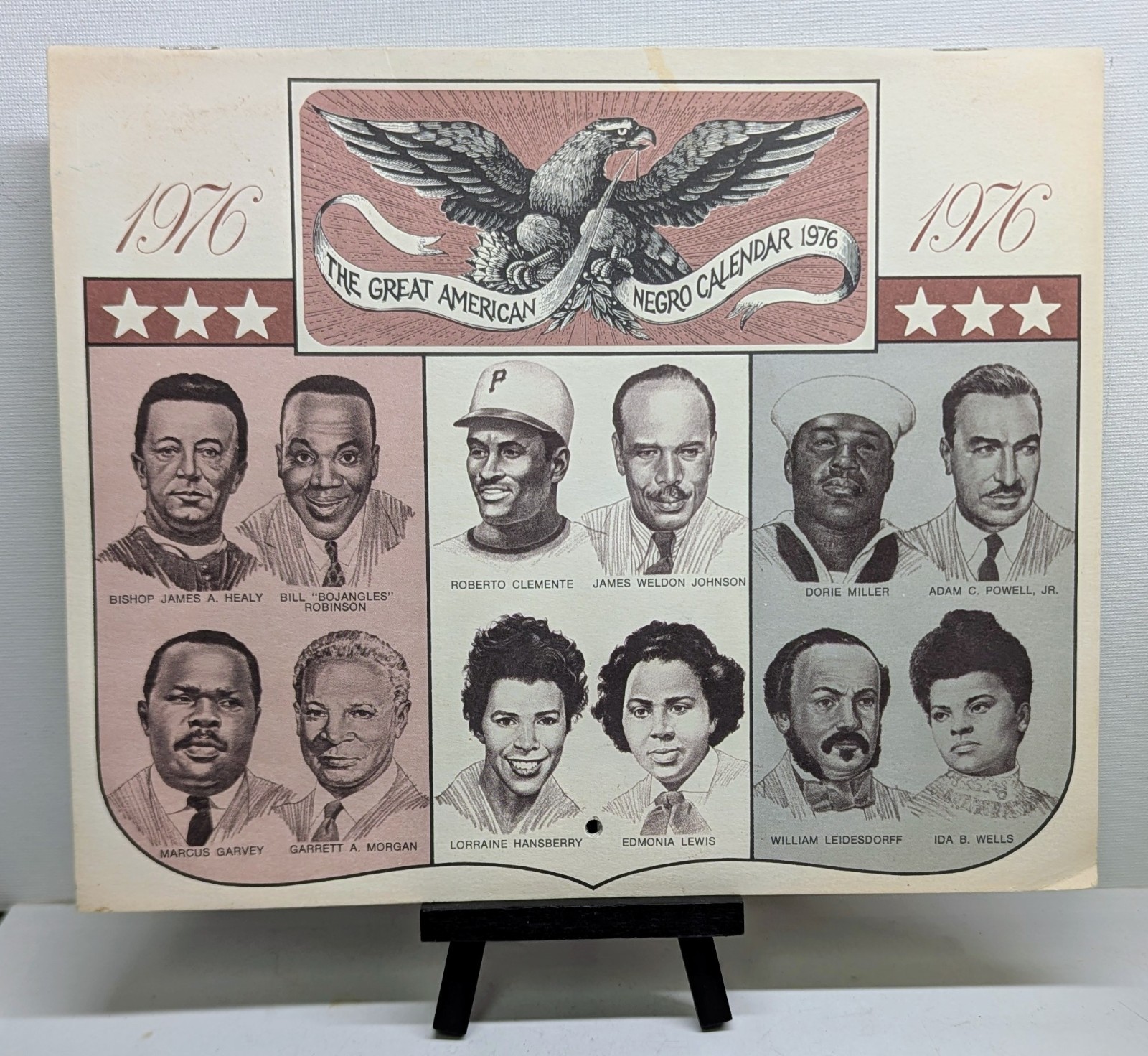 1976 The Great American Negro Calendar-Ephemera-The Peoples Funeral Home Adv.