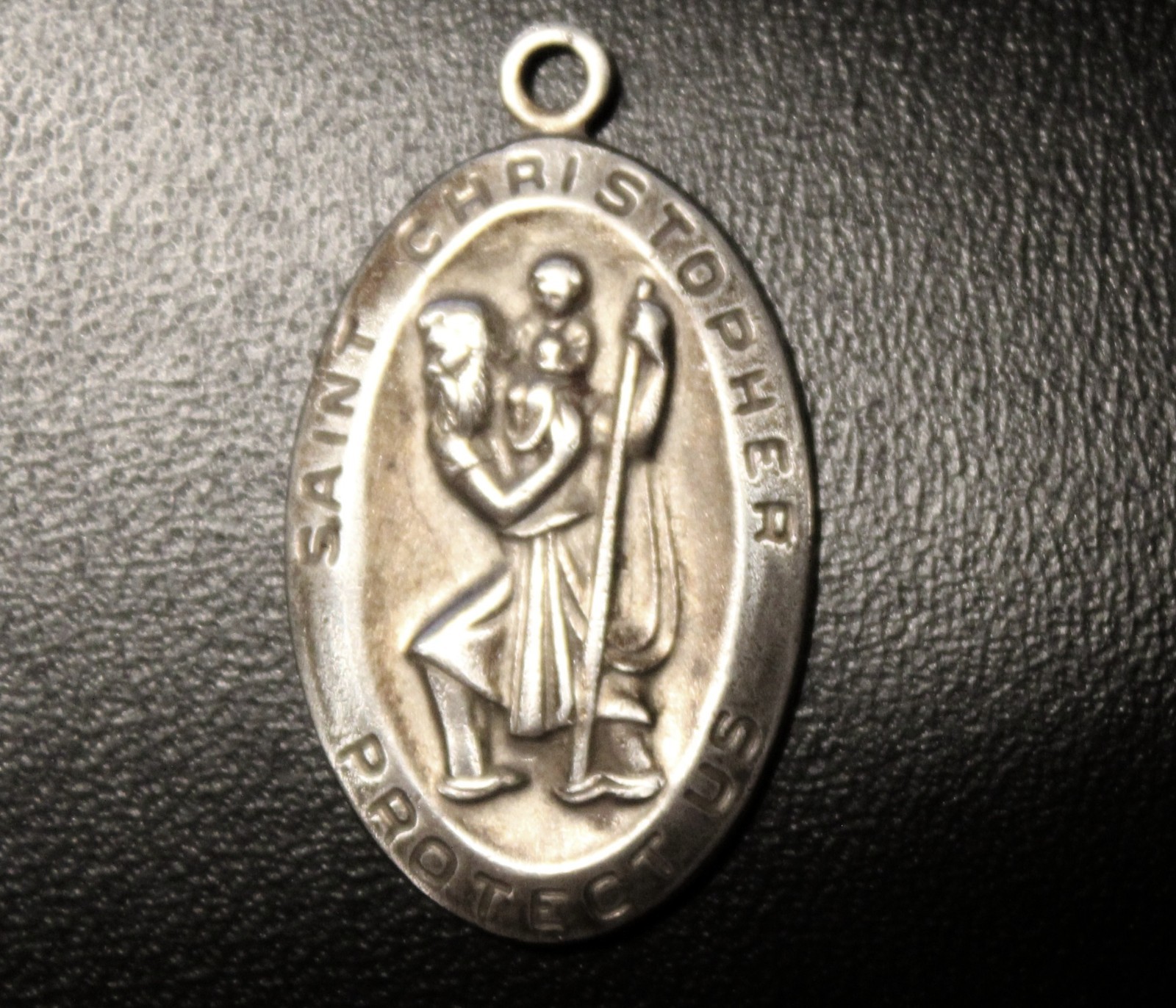 Old Antique SAINT CHRISTOPHER Sterling Silver Pendant