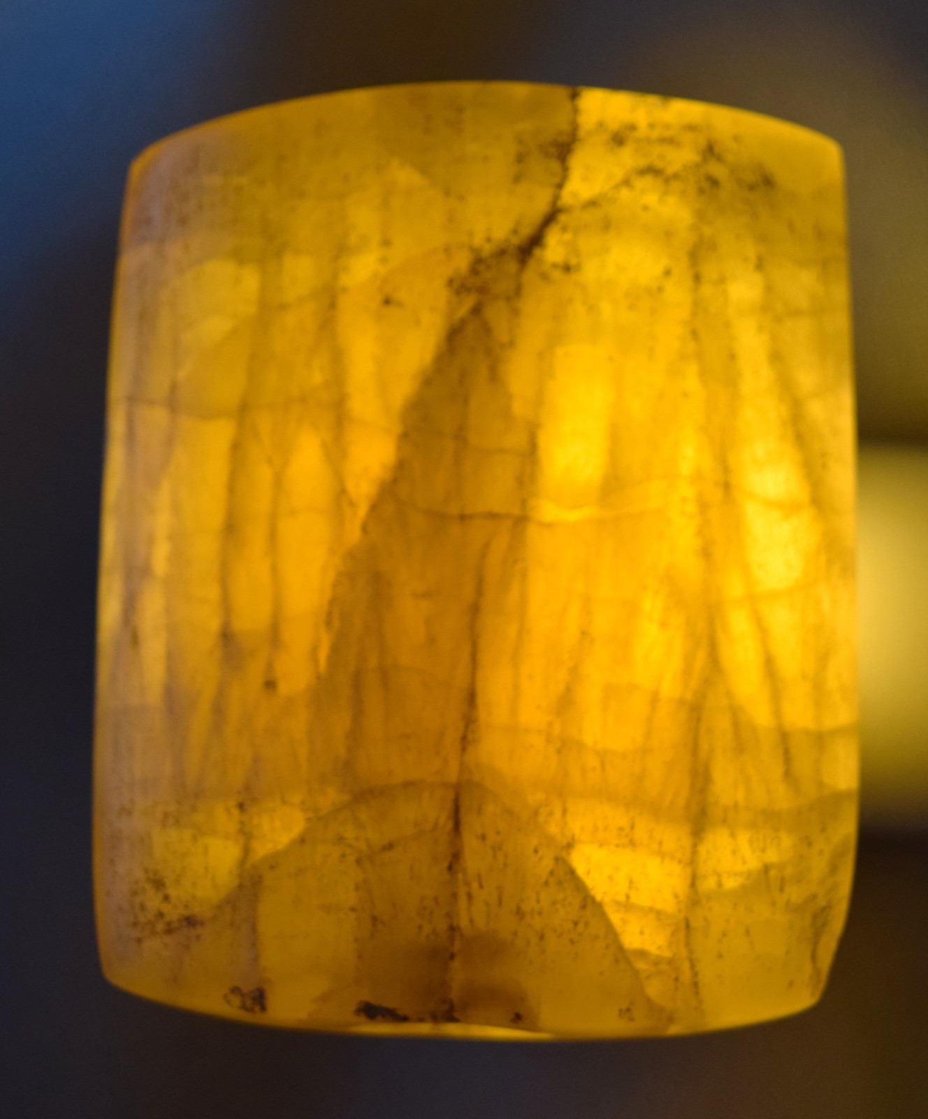 Very Beautiful Yellow Fluorspar Authentic Rectangular Type Bannerstone