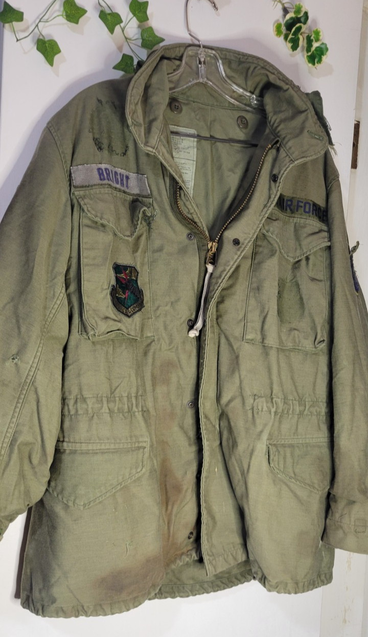 VTG 70's Vietnam US Army Military M-65 Men's M Airforce Patch Field Coat Jacket