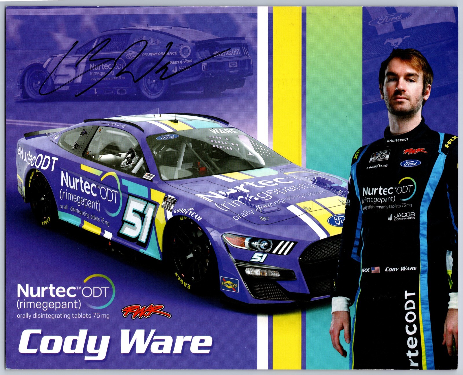 Cody Ware Hand Signed Hero Card - NASCAR - 8 x 10 Inches