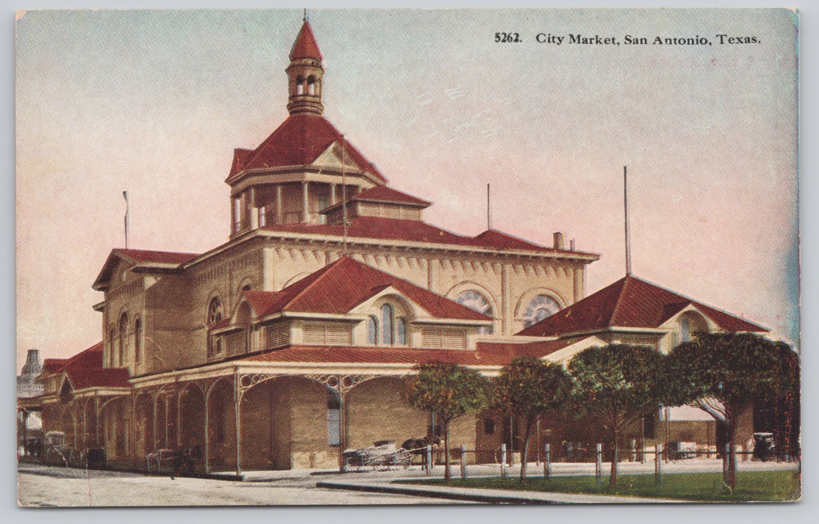 San Antonio Texas City Market Arcade Pavilion Divided Back Postcard