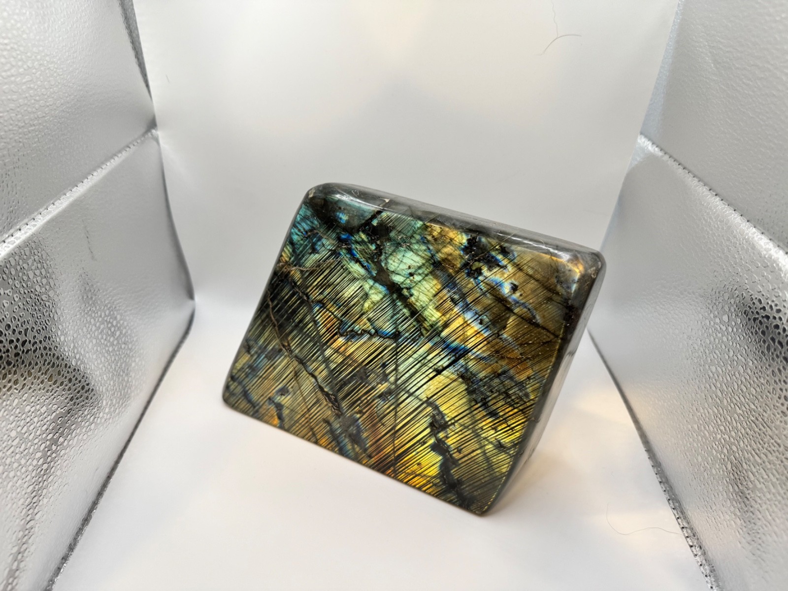 7.14 LBS Natural Labradorite Crystal. U.S. seller Mineral Specimen