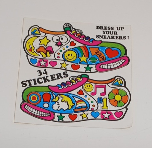 Vintage 1980s Sneaker Stickers Sheet Star Bright Neat Feet Dress Up Your Shoes