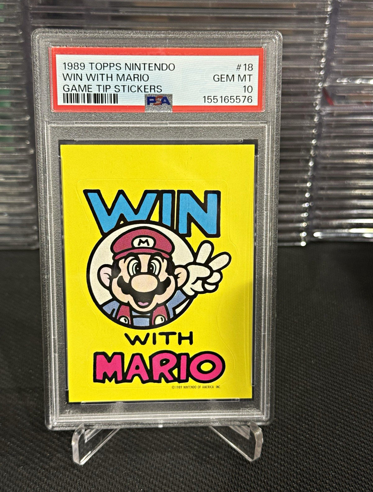 WIN WITH MARIO PSA 10 1989 TOPPS Nintendo Game Tip Stickers Super