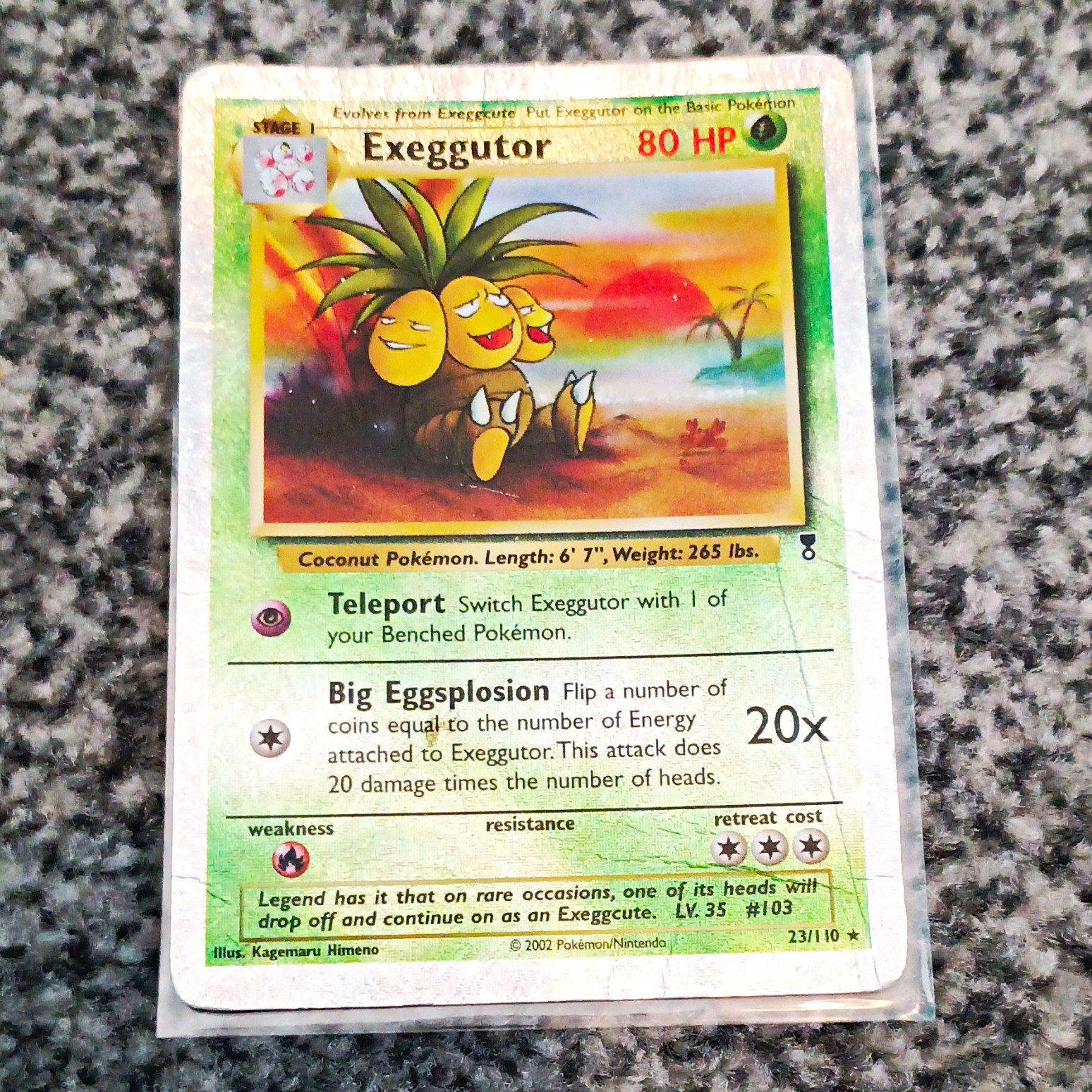 Nintendo 2002 Pokemon TCG Expedition Exeggutor Reverse Holo Rare 23/110 English