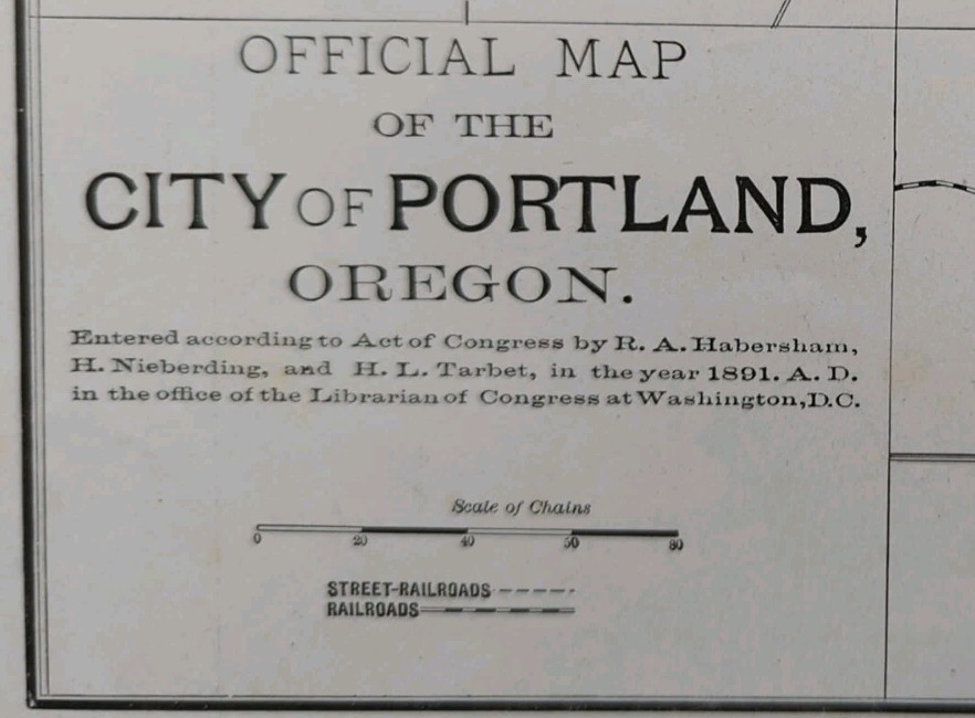 Vintage 1892 PORTLAND OREGON Map 14