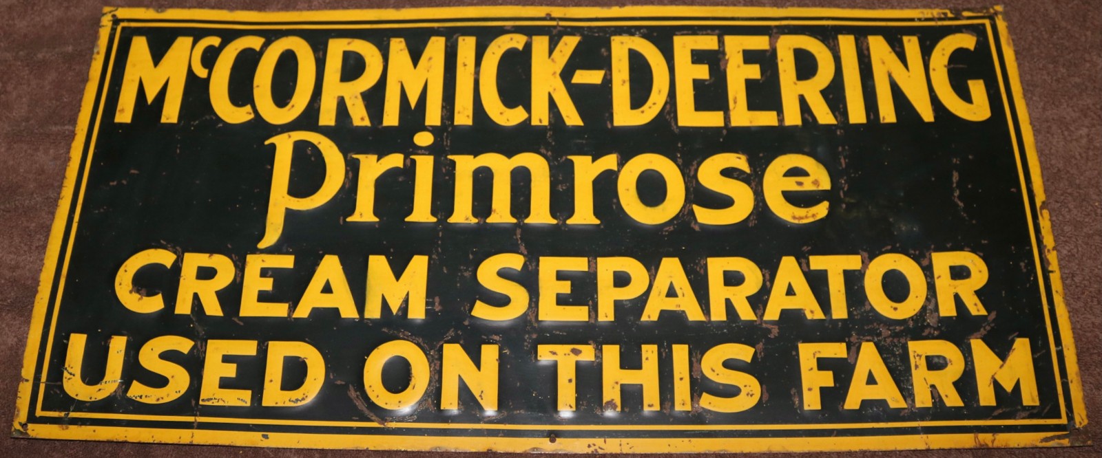 VINTAGE ORIGINAL MCCORMICK-DEERING PRIMROSE CREAM SEPARATOR SIGN