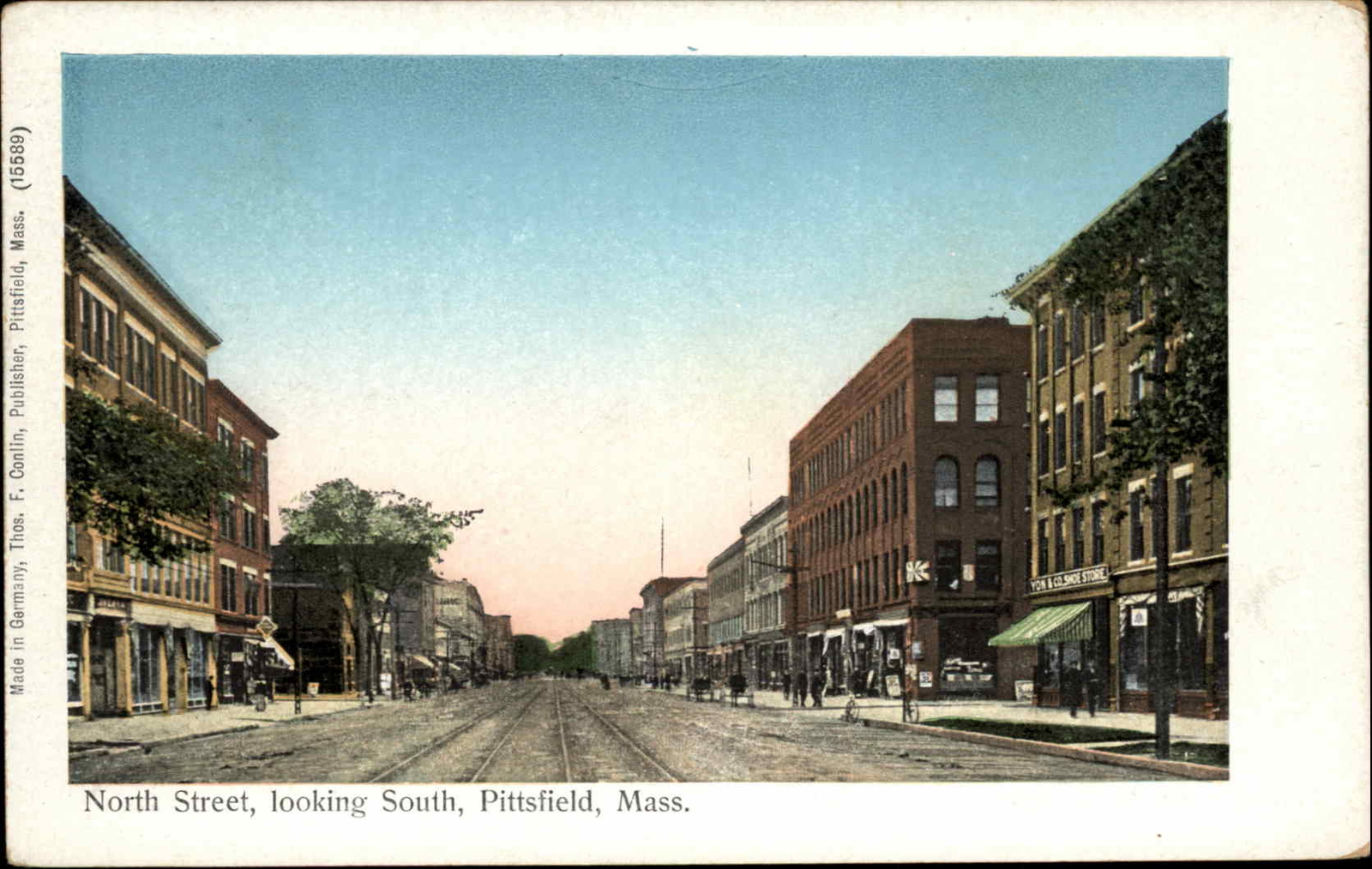PITTSFIELD MA North Street Looking South c1910 Postcard